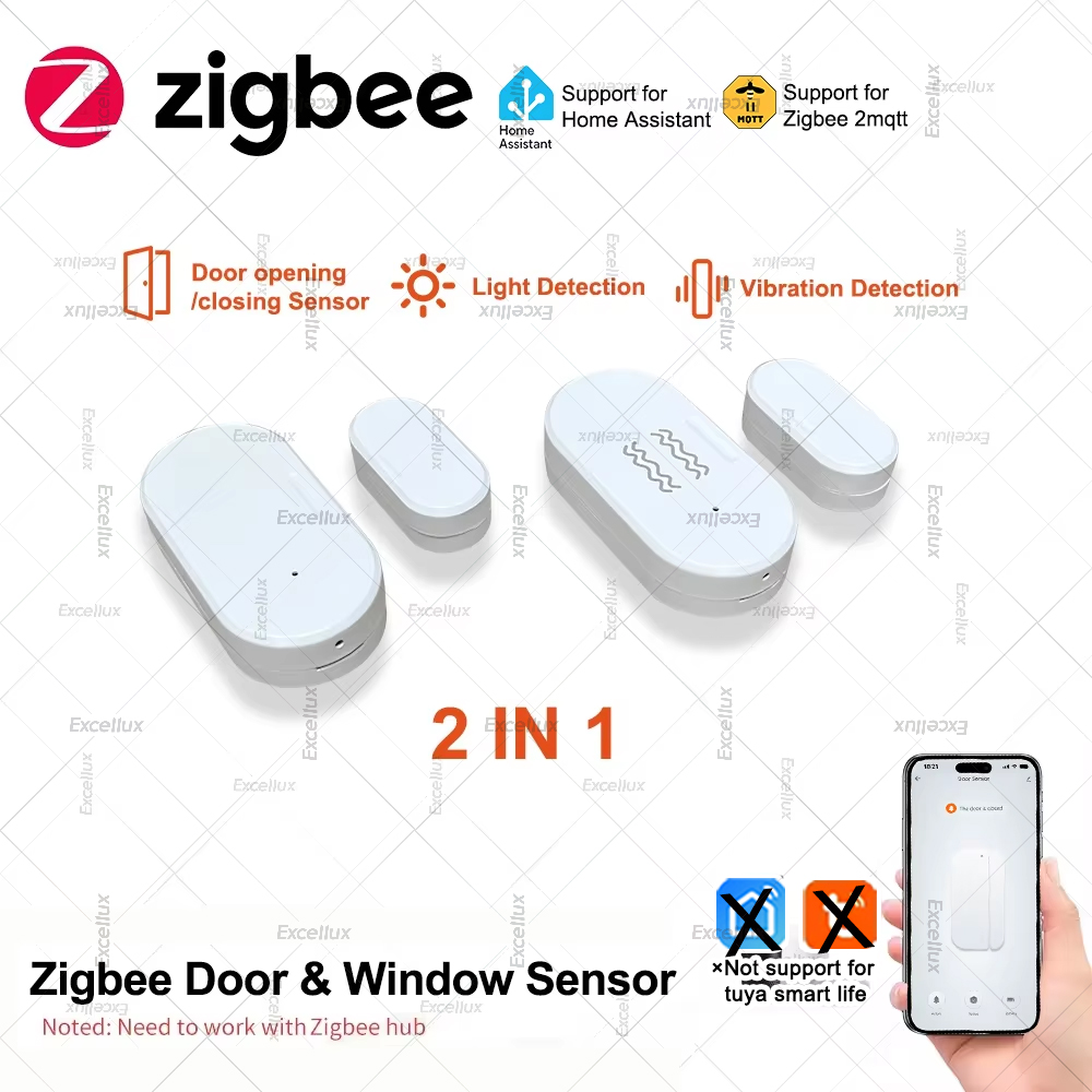Home Security Alarm - Zigbee 3.0 밝기/진동 센서가있는 도어 윈도우