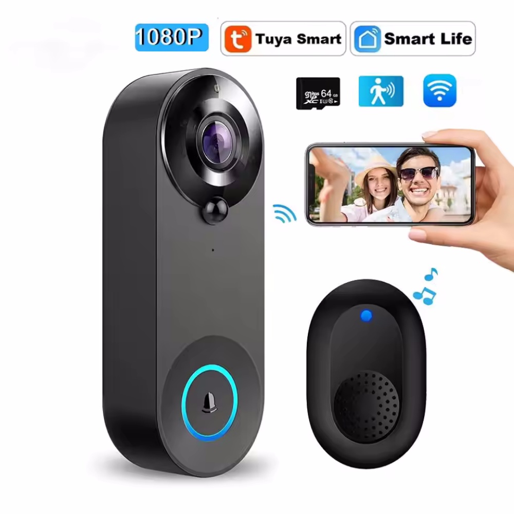 Home Security Monitoring System - Tuya 1080P 무선 WIFI 초인종 비디오