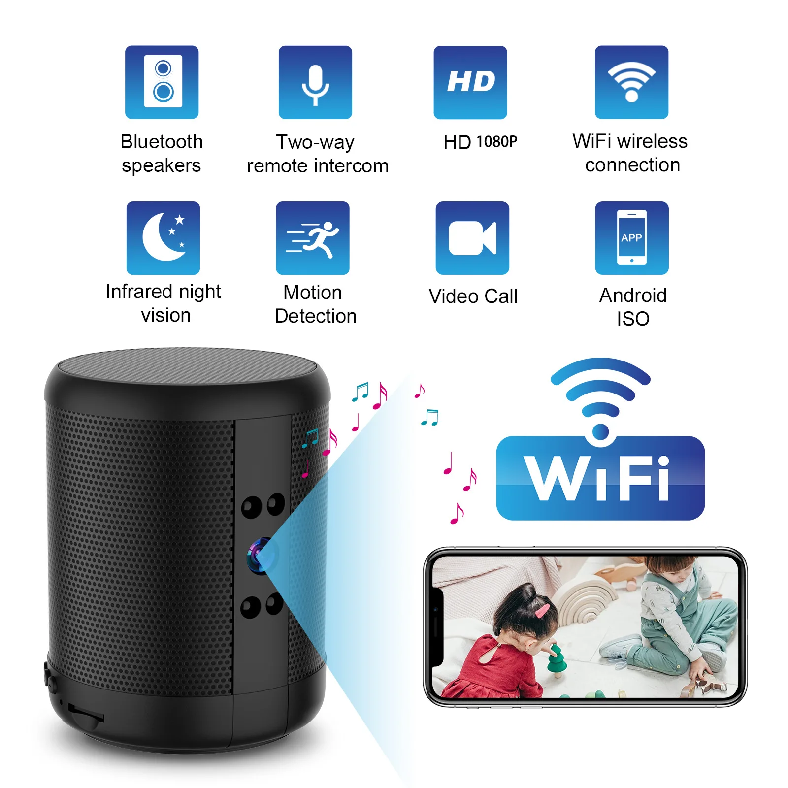 Home Security Robot - WiFi 보안 카메라 스피커 비디오 레코더