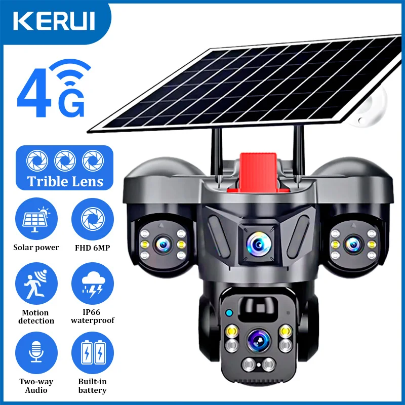 Home Security Monitoring System - KERUI 야외 PTZ 6MP 4G SIM