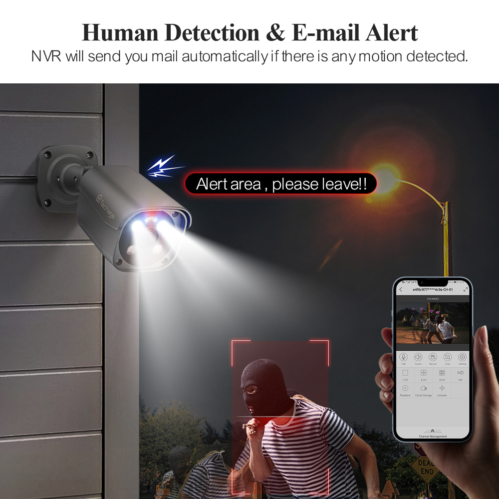 Techage AI 풀 컬러 나이트 비전 얼굴 감지 C - Home Security Monitoring System 리뷰 및 가격