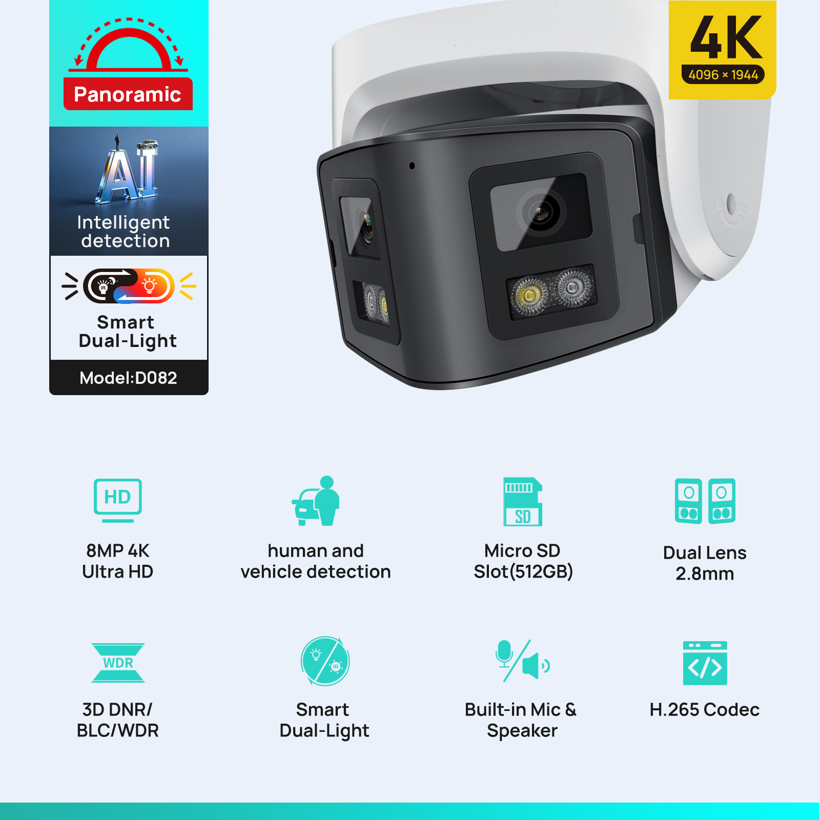 Vikylin 8MP 파노라마 듀얼 라이트 IP 카메라 - Home Security System Hikvision 리뷰 및 가격