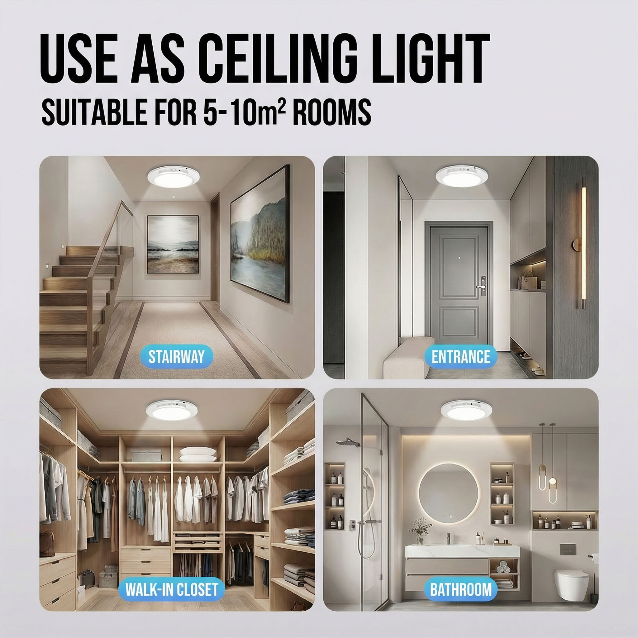 모션 센서 충전식 LED 천장 조명, 원형 무선 보안등 - Home Security Beams 리뷰 및 가격