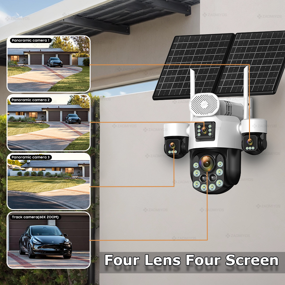 4렌즈 아웃도어 360 °   감시용 태양광 카메라 2 - Home Security Upgrades 리뷰 및 가격