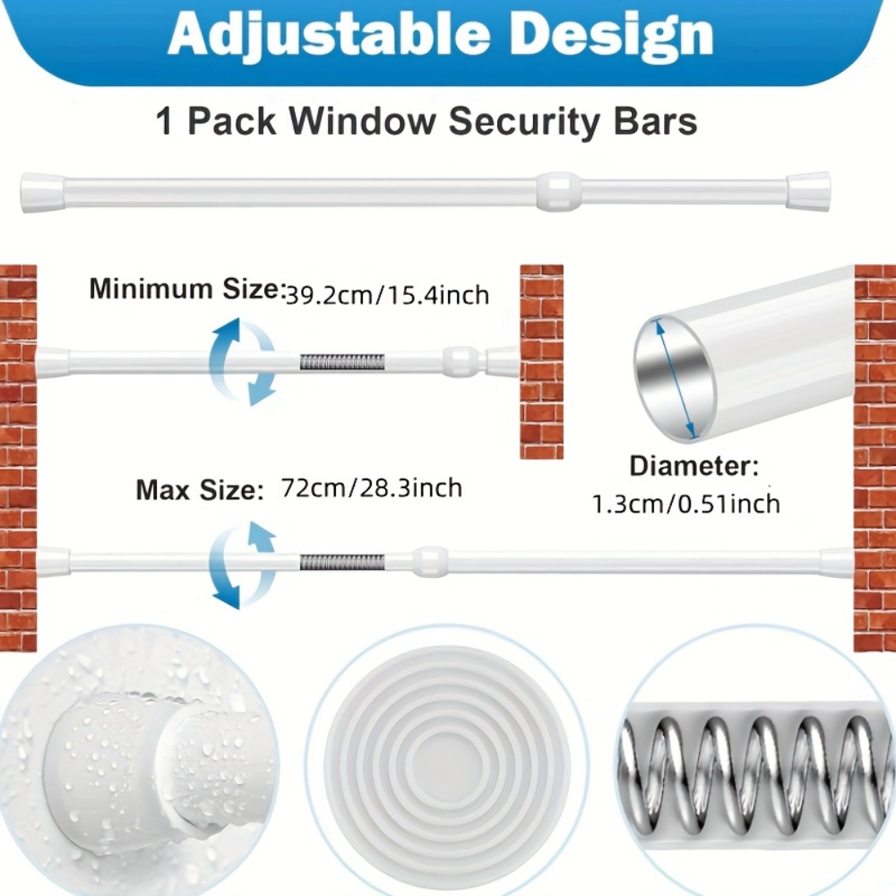 조절 가능한 금속 창문 및 문 안전 바 – 고무 팁이  - Home Security Door Reinforcement Lock 리뷰 및 가격