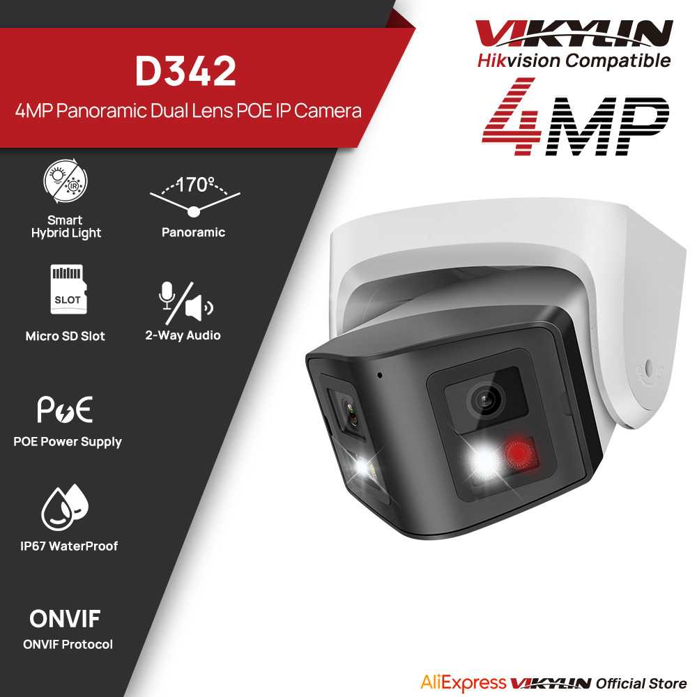 Vikylin 4MP 파노라마 듀얼 렌즈 스마트 듀얼  - Home Security System Hikvision 리뷰 및 가격