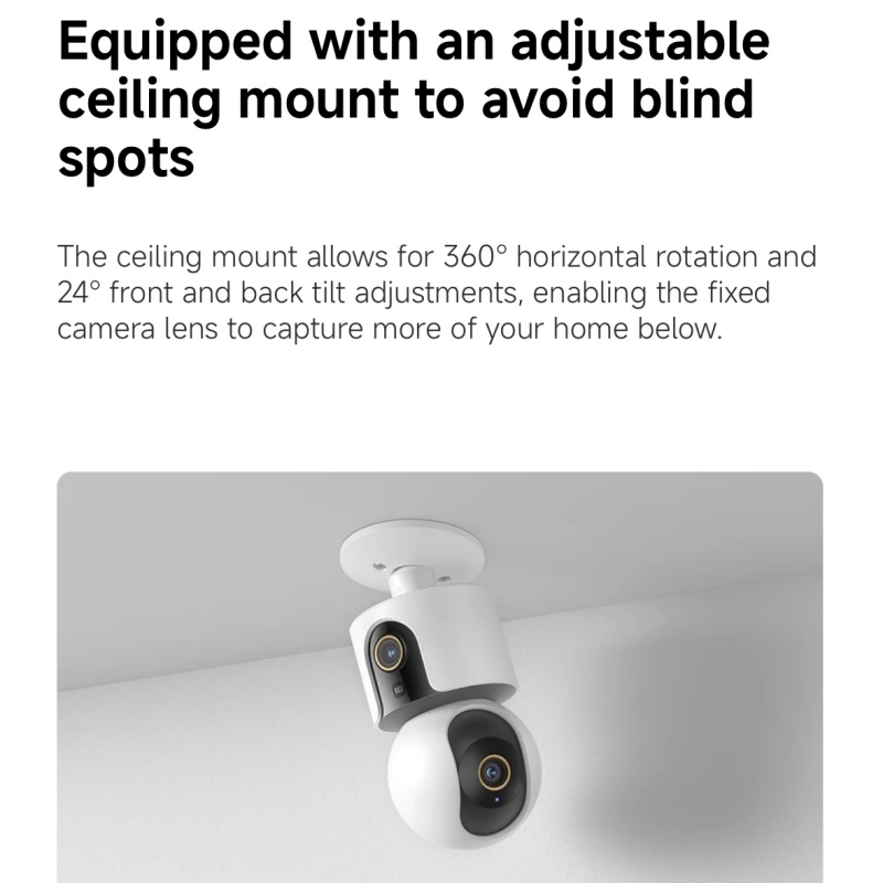 샤오미 스마트 카메라 C500 듀얼 렌즈 버전 4MP  - Xiaomi Home Security 360 리뷰 및 가격