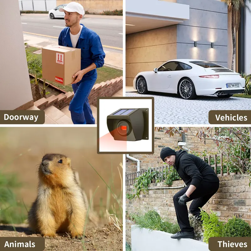 야외용 태양광 무선 차도 경보 시스템(PIR 모션 센서 - Home Security Alarm 리뷰 및 가격