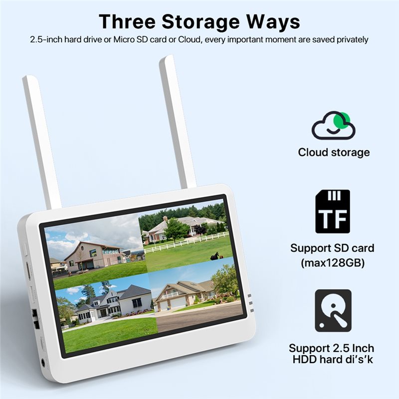 B44C 무선 8CH 7인치 LCD 모니터 WIFI 홈 - Home Security Video Recording Systems 리뷰 및 가격
