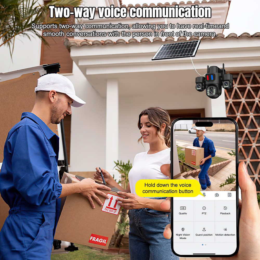 태양광 WiFi PTZ 카메라 야외용 트리플 렌즈 3화 - Home Security Monitoring System 리뷰 및 가격