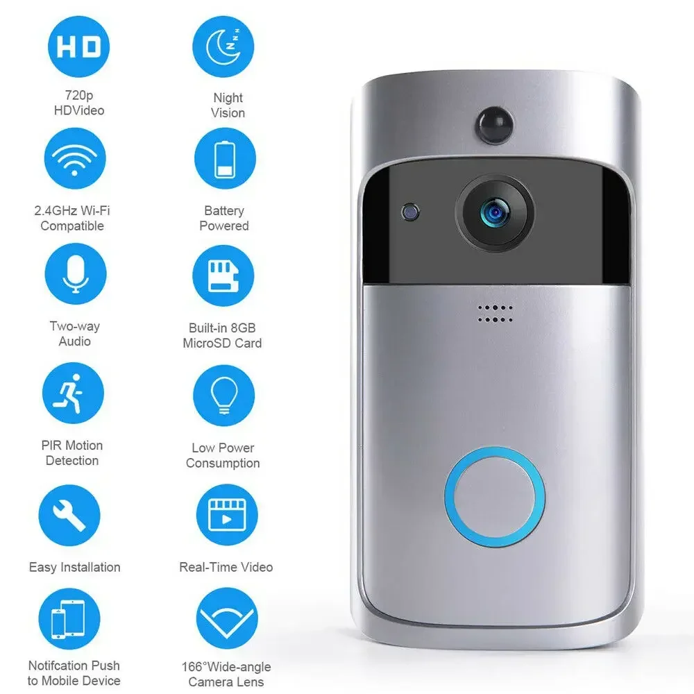 720P HD 스마트 홈 무선 WIFI 초인종 카메라  - Home Security Monitoring System 리뷰 및 가격