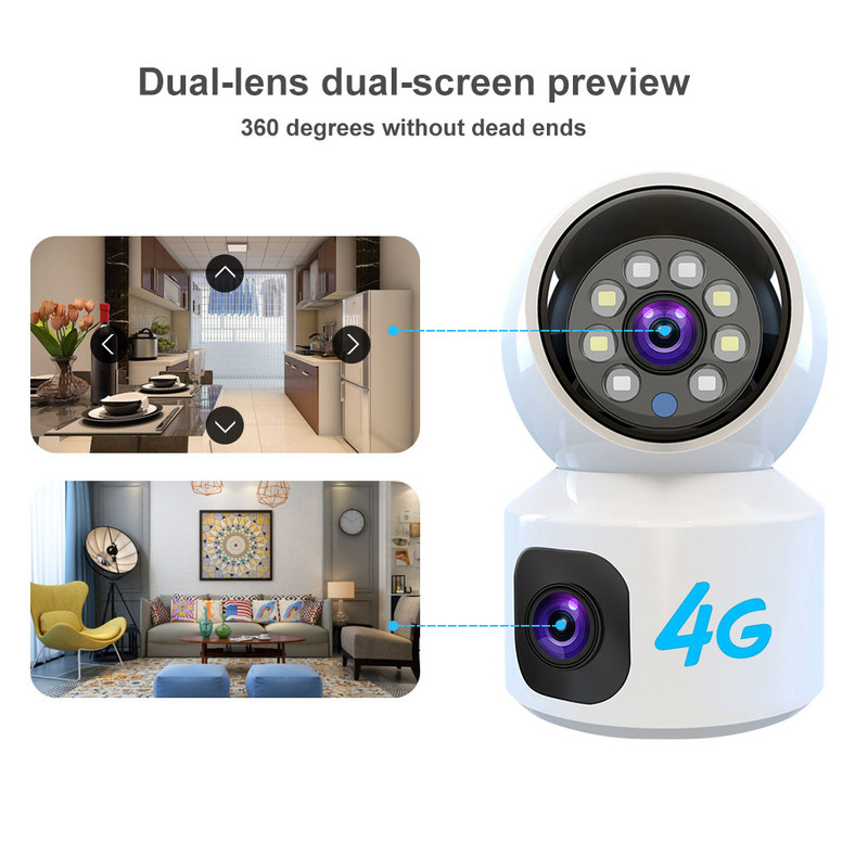 듀얼 렌즈 6MP HD WiFi 4G PTZ 카메라 실 - Home Security Robot 리뷰 및 가격