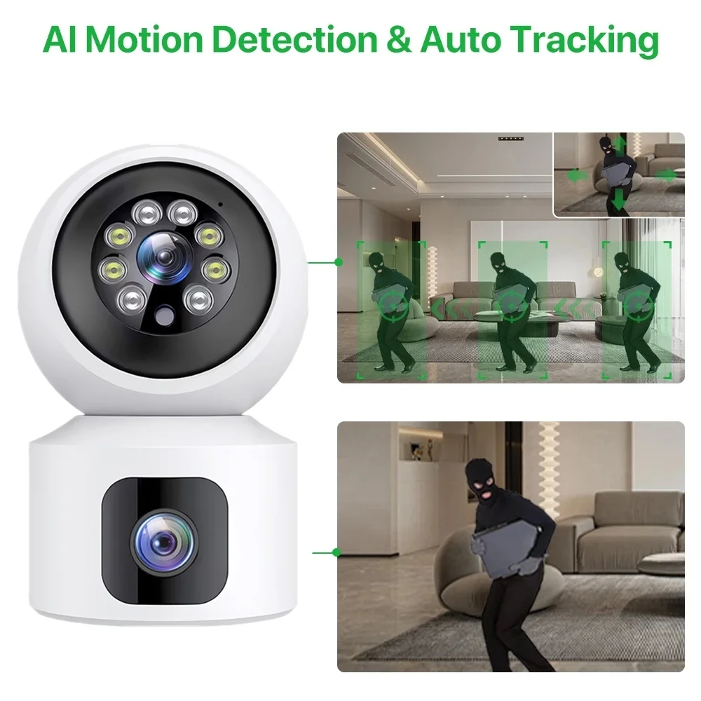 듀얼 렌즈 6MP HD WiFi 4G PTZ 카메라 실 - Home Security Robot 리뷰 및 가격