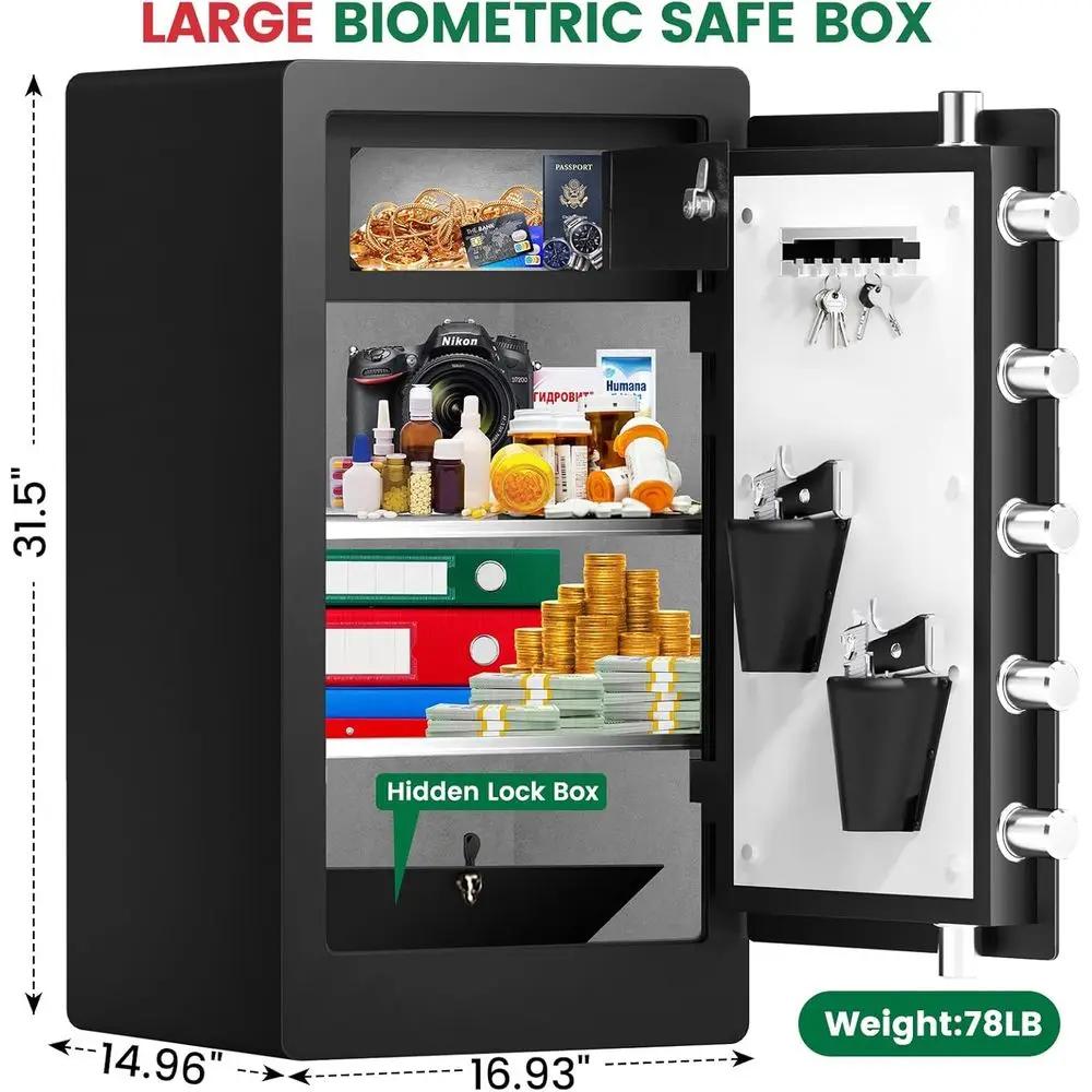 견고한 생체 인식 금고, 방수 홈 시큐리티, 숨겨진 하 - Safe Box Digital 리뷰 및 가격