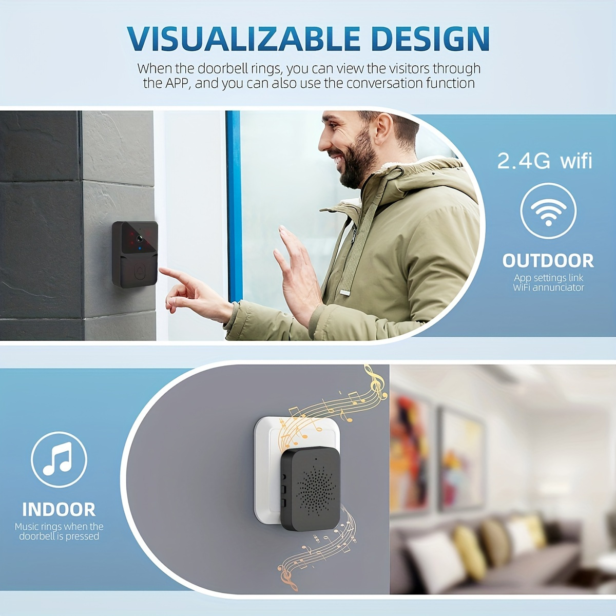 Tuya 무선 스마트 비디오 초인종, 2.4G WiFi - Home Security Monitoring System 리뷰 및 가격